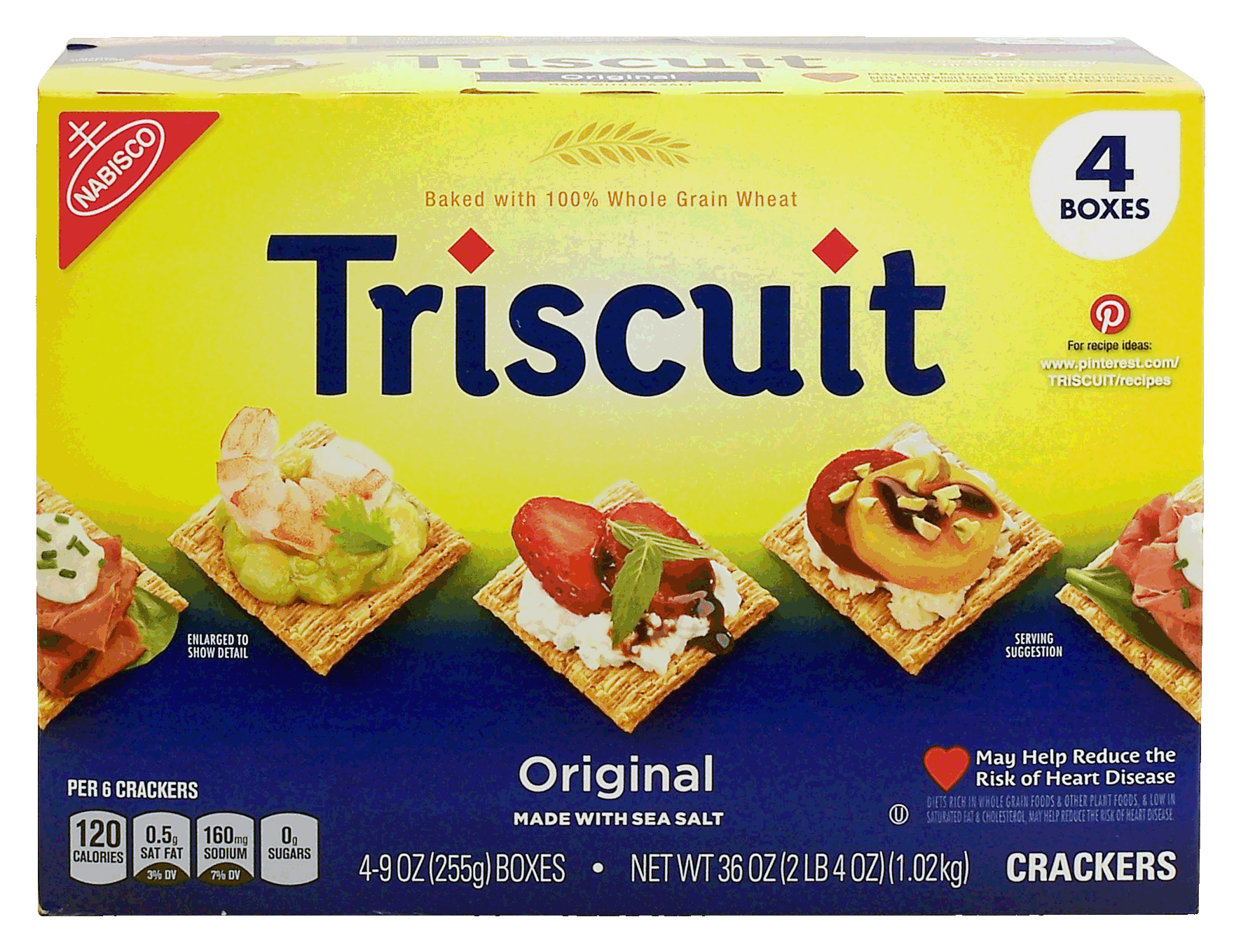 Nabisco Triscuit original whole grain wheat crackers with sea salt, 4-boxes Full-Size Picture